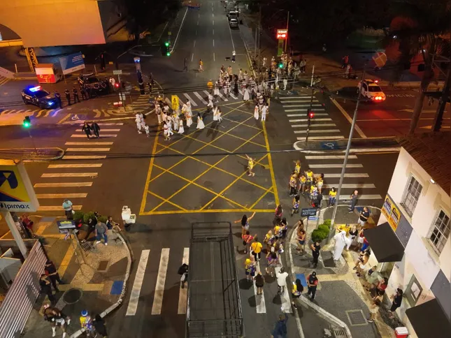 Imagem capturada pelo drone; tecnologia está sendo utilizada no Carnaval