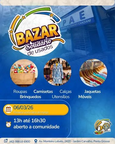 Divulgação do Bazar Solidário de Usados da APAE
