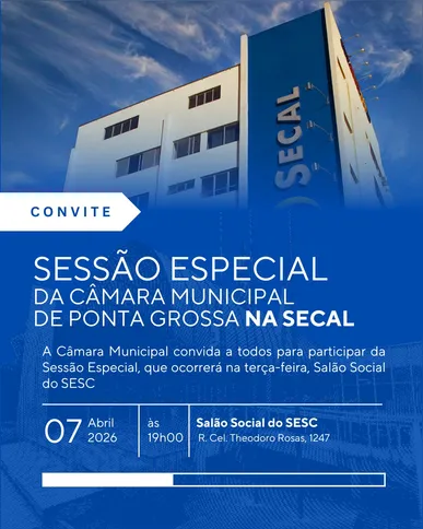 O convite para a sessão da sessão especial na UniSecal em 7 de abril.