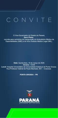 O convite divulgado pelo Governo do Estado do Paraná