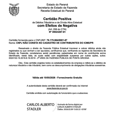 Documento de comprovação