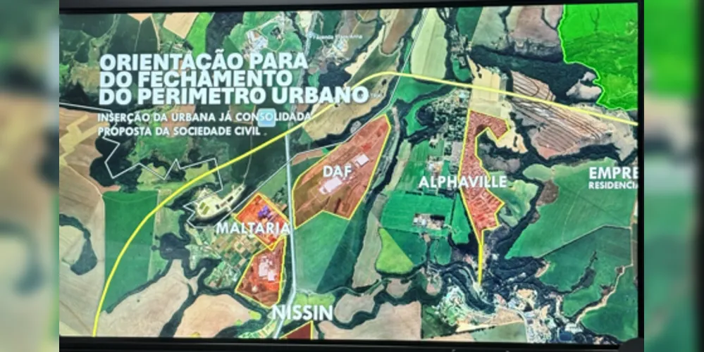 No registro, a proposta para alterar o perímetro do arco norte do contorno rodoviário de Ponta Grossa.