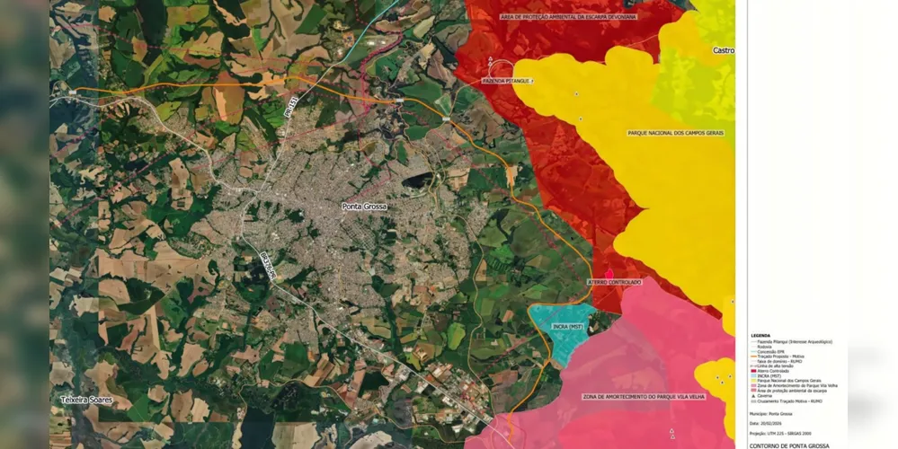 Traçado apresentado pela concessionária Motiva Paraná