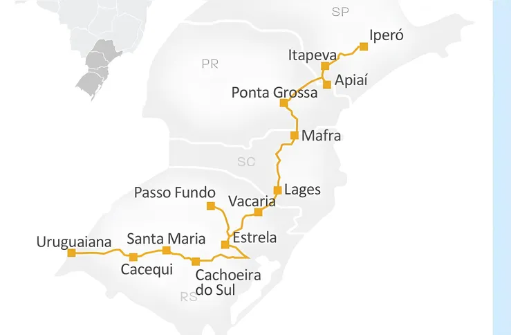 Traçado do Corredor Mercosul