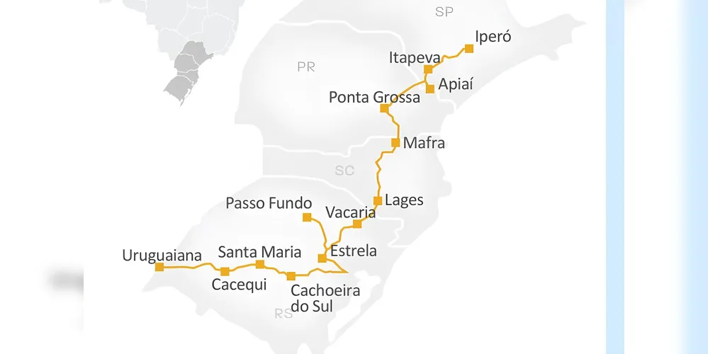 Traçado do Corredor Mercosul