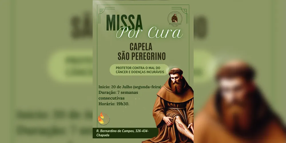 Imagem ilustrativa da imagem Capela São Peregrino inicia ciclo de missas semanais em Ponta Grossa