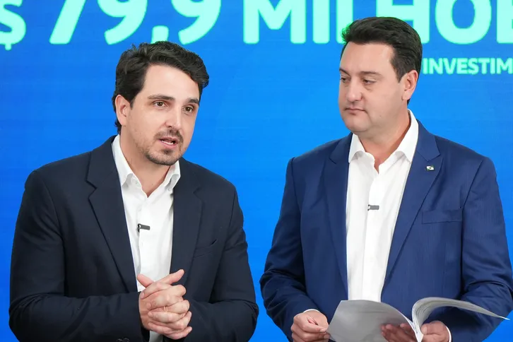Prefeito Emiliano Gomes e o governador Carlos Massa Ratinho Junior