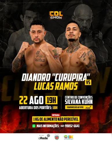 Imagem ilustrativa da imagem Diandro “Curupira” e Lucas Ramos revivem rivalidade em revanche no CDL Show