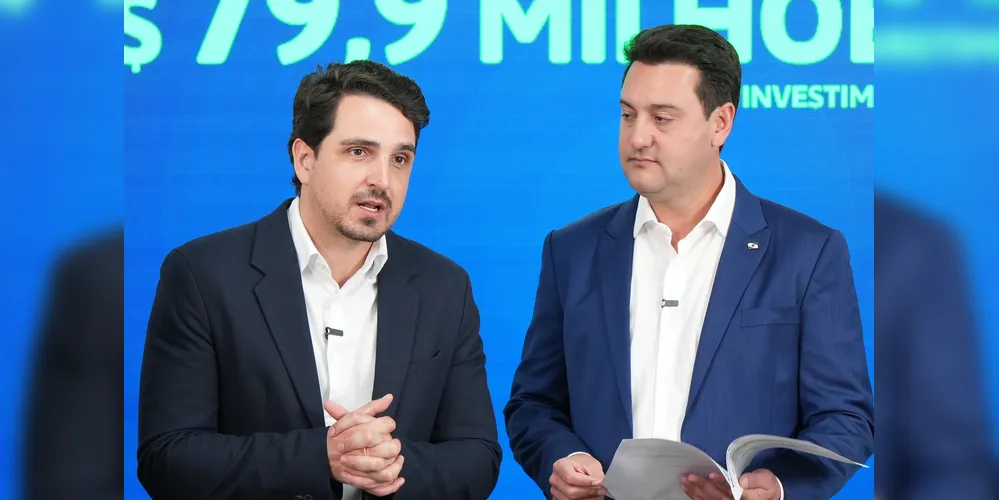 Prefeito Emiliano Gomes e o governador Carlos Massa Ratinho Junior