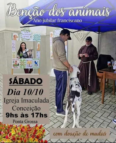 A programação ocorre das 9h às 17h na Igreja Imaculada Conceição sem intervalo, e integra as atividades do Ano Jubilar Franciscano