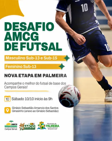 Imagem ilustrativa da imagem Palmeira recebe nova etapa do Desafio AMCG de Futsal neste sábado