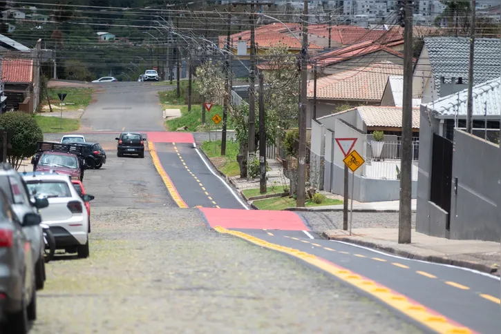Ciclofaixa localizada nas ruas Francisco Manoel da Silva, Euclides da Cunha e Lauro Cunha Fortes