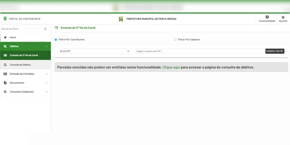 Os contribuintes poderão consultar e emitir as guias pelo Portal do Contribuinte