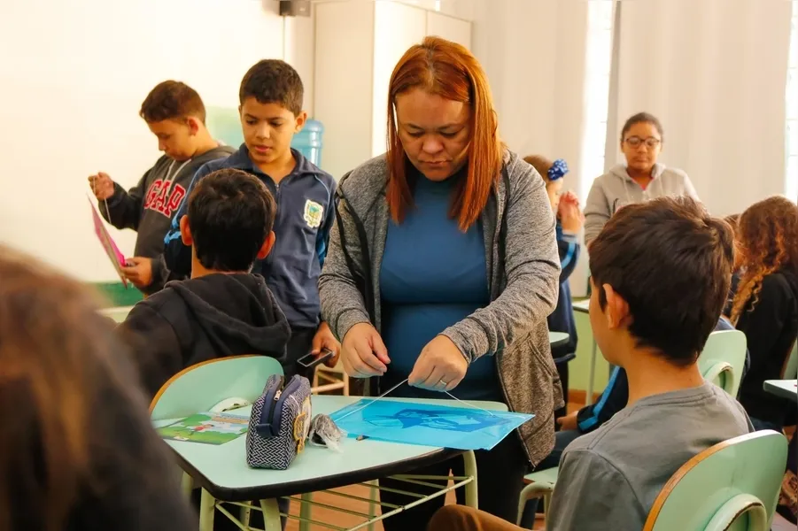 Ao final, eles divertiram-se empinando pipas no Parque Linear Reinhard Maack