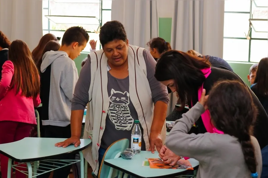Ao final, eles divertiram-se empinando pipas no Parque Linear Reinhard Maack