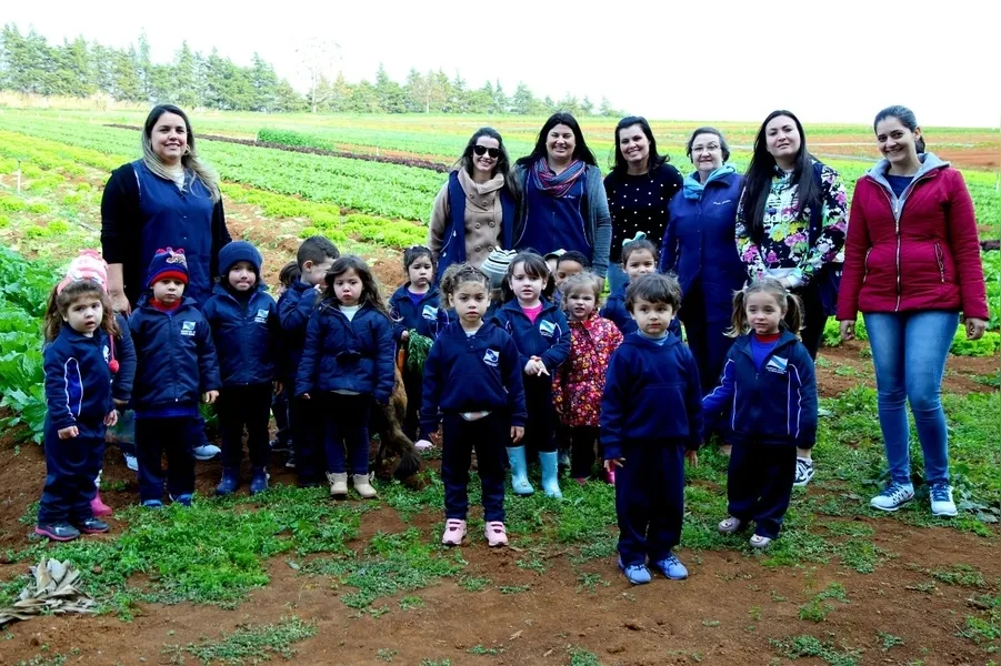 Estudantes visitam chácara e aprendem sobre alimentação