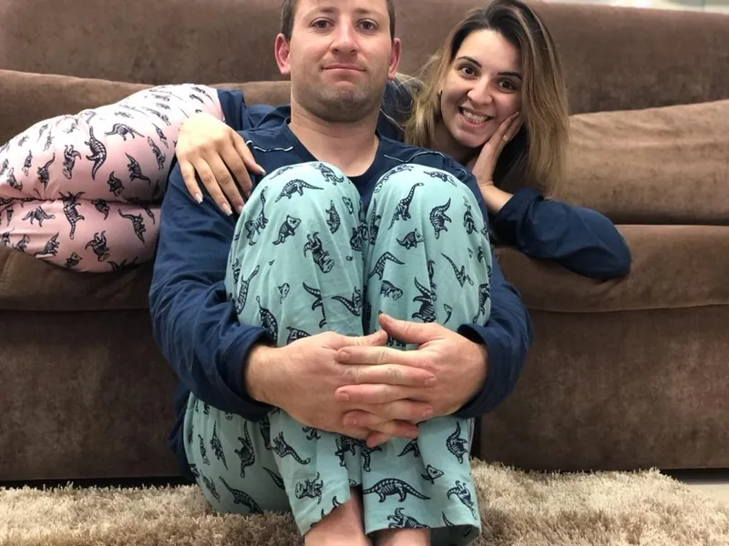 O casal Ana Leticia Antunes e Bruno Arcangelo.
