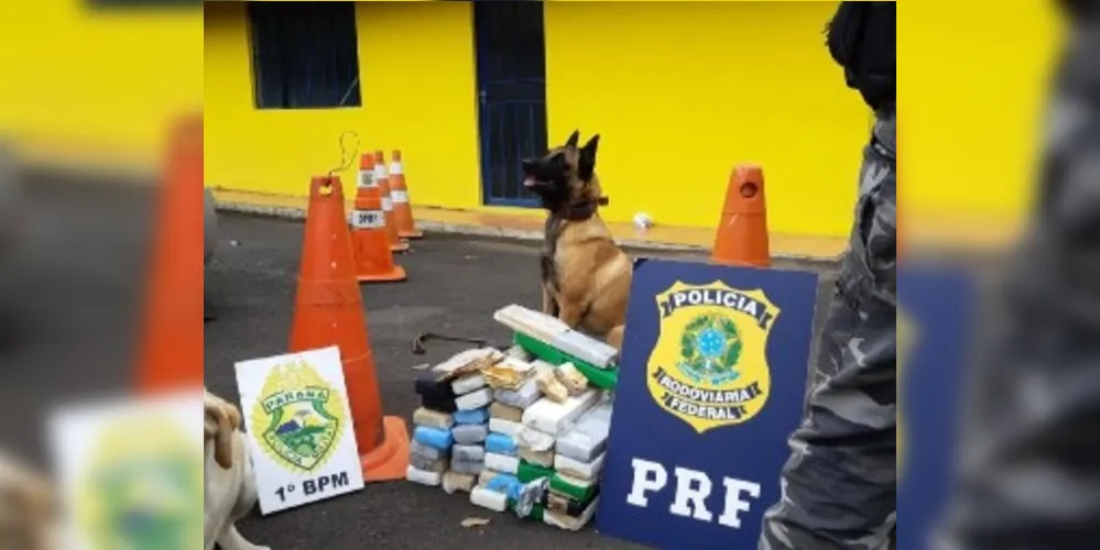 Droga era transportada em fundo falso de veículo. Os dois foram presos.