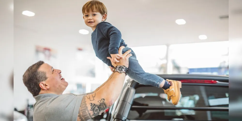 Rodrigo Laureano e seu filho Lucca Laureano