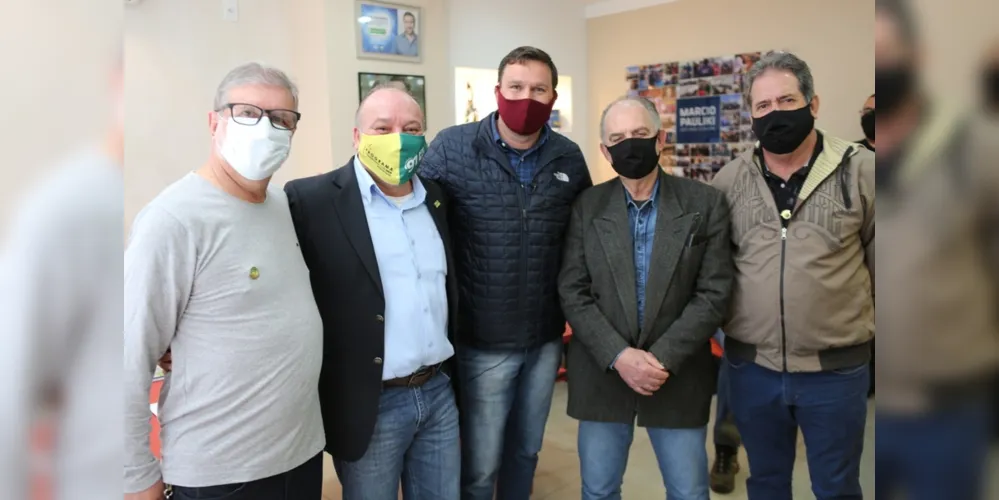 Marco Aurelio Paredes Czerwonka (Pres. Municipal), Adalmo Alves (Pres. Estadual), Marcio Pauliki, Paulo Abbas (Secretário Estadual) e Valtão
