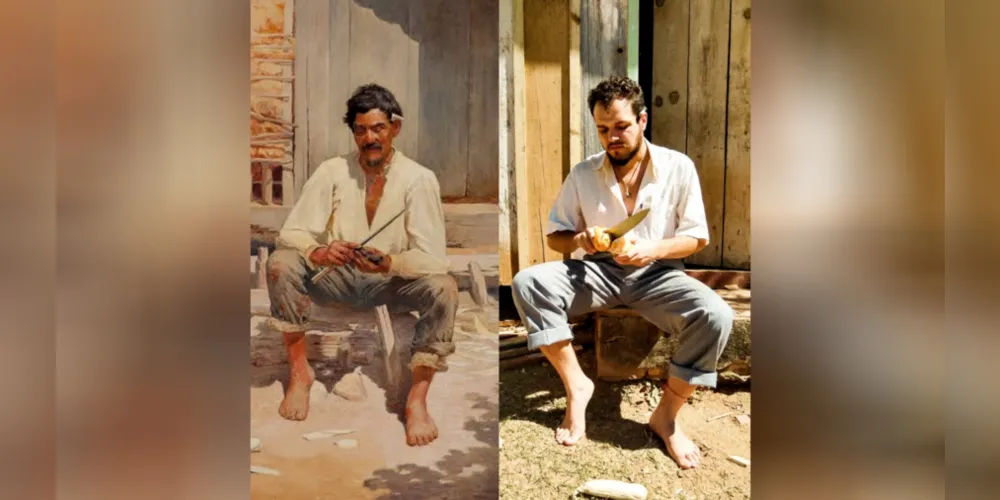 Caipira picando fumo Almeida Junior  do movimento do realismo Brasileiro