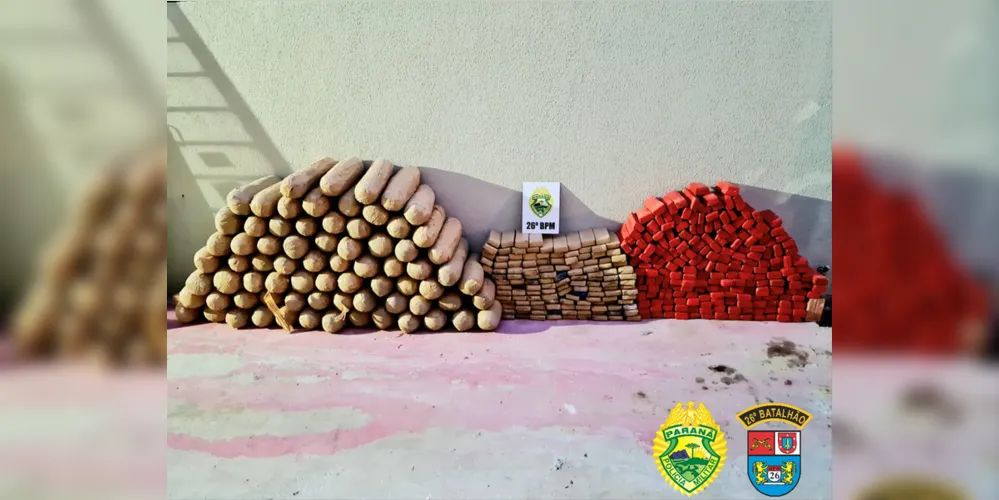 Ações da Polícia Militar em Tibagi e Cândido de Abreu evitou que quase meia tonelada de drogas chegasse às mãos de traficantes e usuários