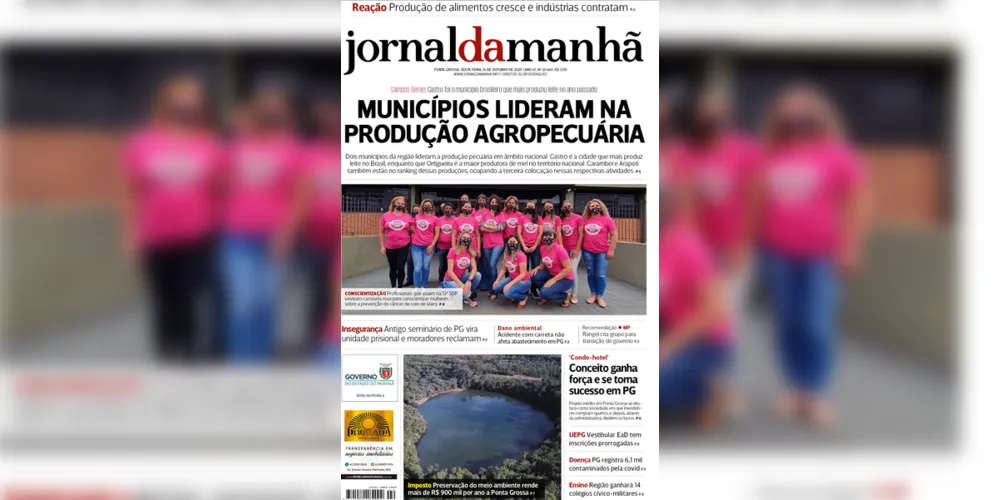 Imagem ilustrativa da imagem Capa da edição desta sexta-feira (16/10/2020) do JM