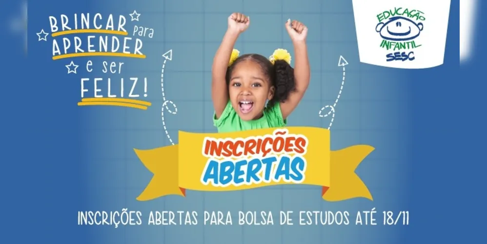 Sesc promove bolsas de estudos para Ed. Infantil