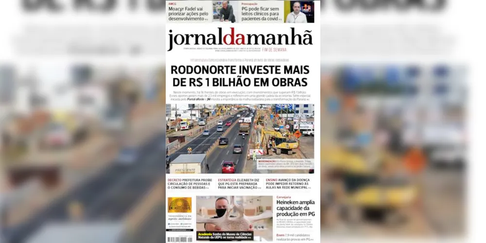 Imagem ilustrativa da imagem Capa da edição deste fim de semana (16, 17 e 18/01/2021) do JM