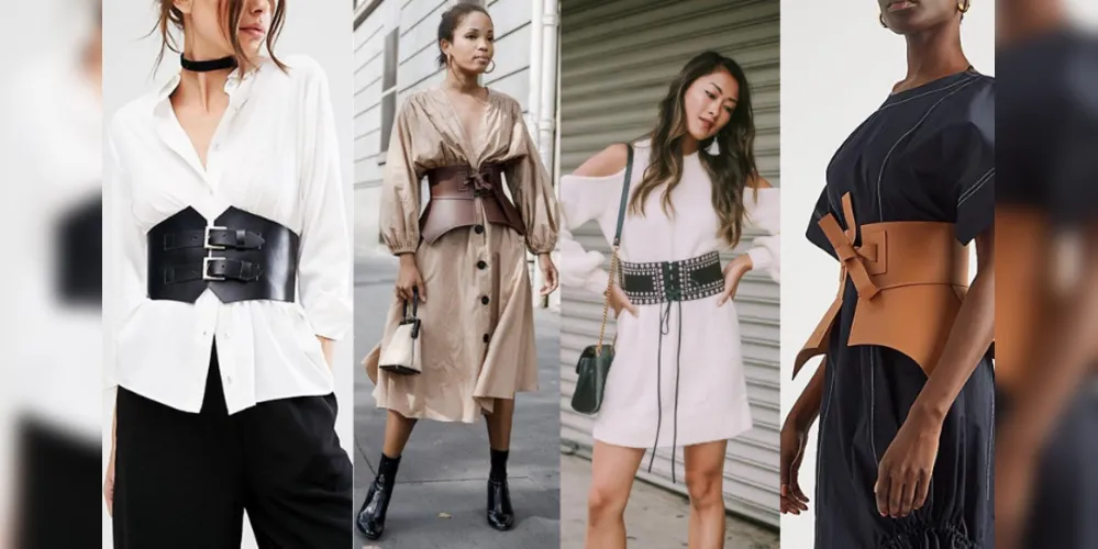 E o que chega como hit da estação é o corset belt, traduzindo (cinto espartilho).