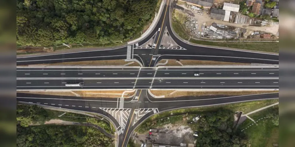 Trevo das Brotas, em Piraí do Sul, depois da interseção