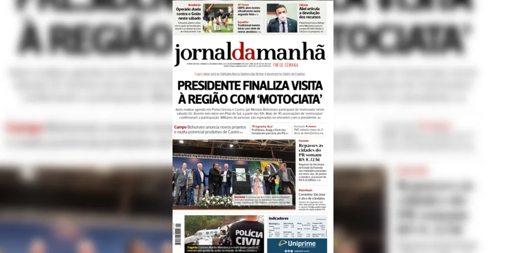 Imagem ilustrativa da imagem Capa da edição deste fim de semana (06/07 e 08/11/2021) do JM