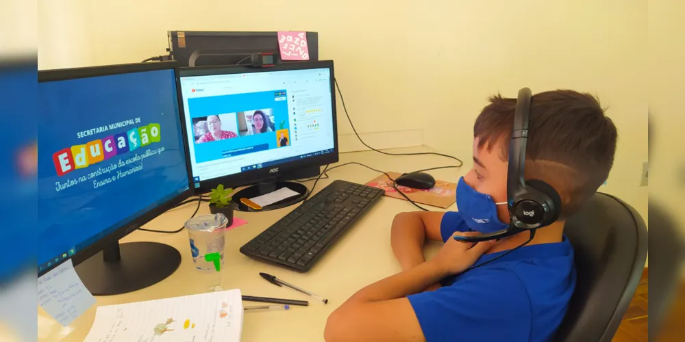 Alunos do 5º ano de duas escolas municipais de Ponta Grossa interagiram com crianças de todo o país, de maneira remota, na etapa semifinal do projeto