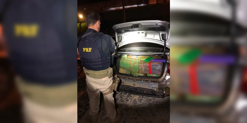 Apreensão foi no km 517 da BR 376, próximo a Vila Velha; motorista conseguiu fugir