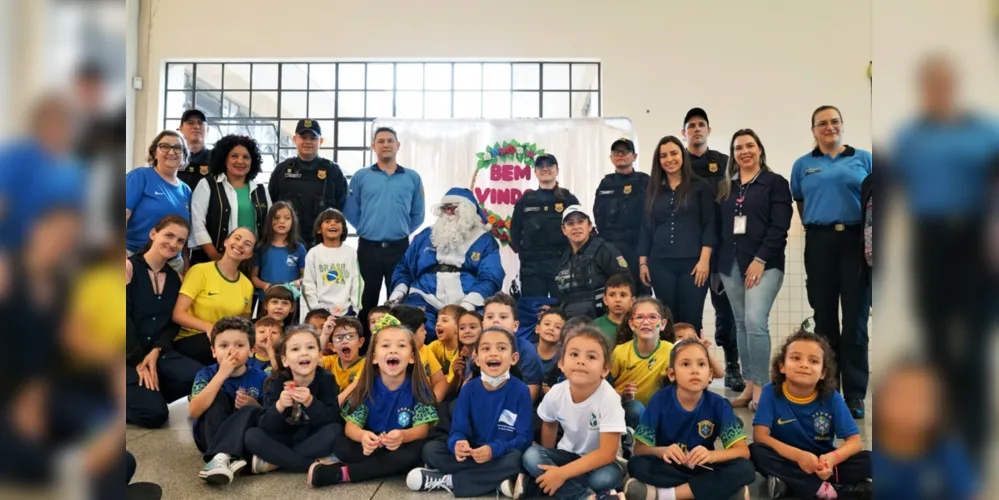 Iniciativa da Secretaria Municipal de Cidadania e Segurança Pública leva o Papai Noel da Guarda para escolas da cidade