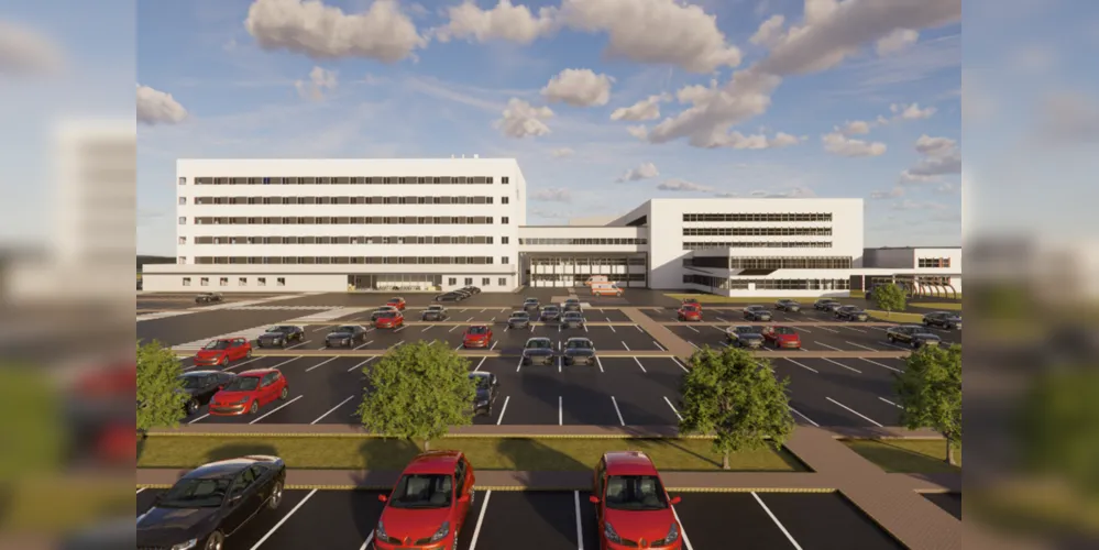 A torre do Hospital Universitário da UEPG é o maior dos investimentos, totalizando R$ 107 milhões