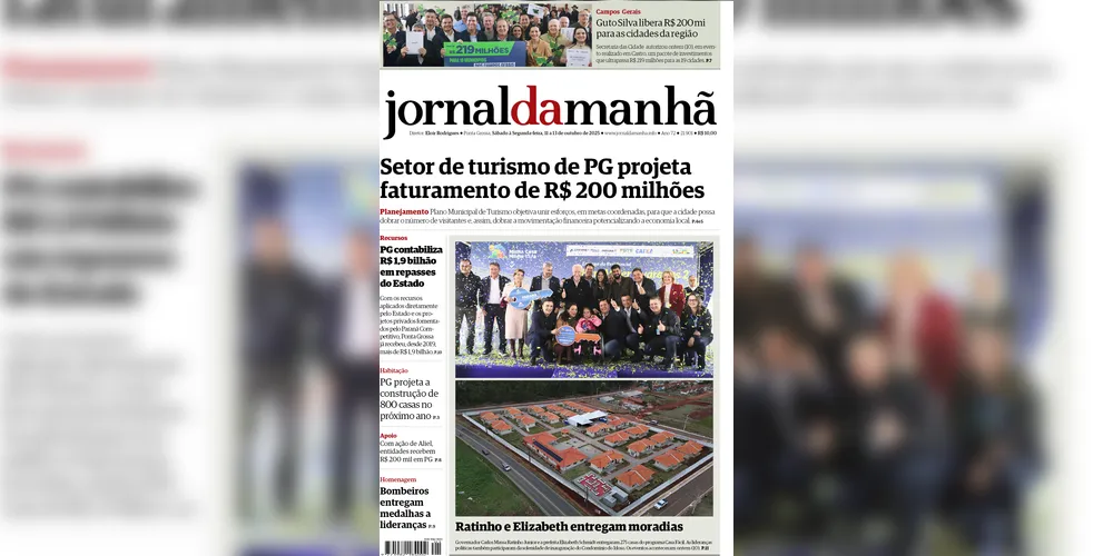 Imagem ilustrativa da imagem Capa deste fim de semana (11/12 e 13/10/2025), do JM