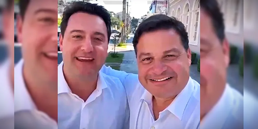 Ratinho Junior e Sandro Alex, que participou do anúncio da escola