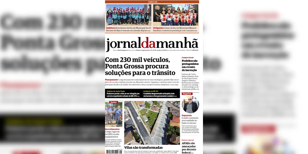 Imagem ilustrativa da imagem Capa da edição deste fim de semana (25, 26 e 27/10/2025), do JM