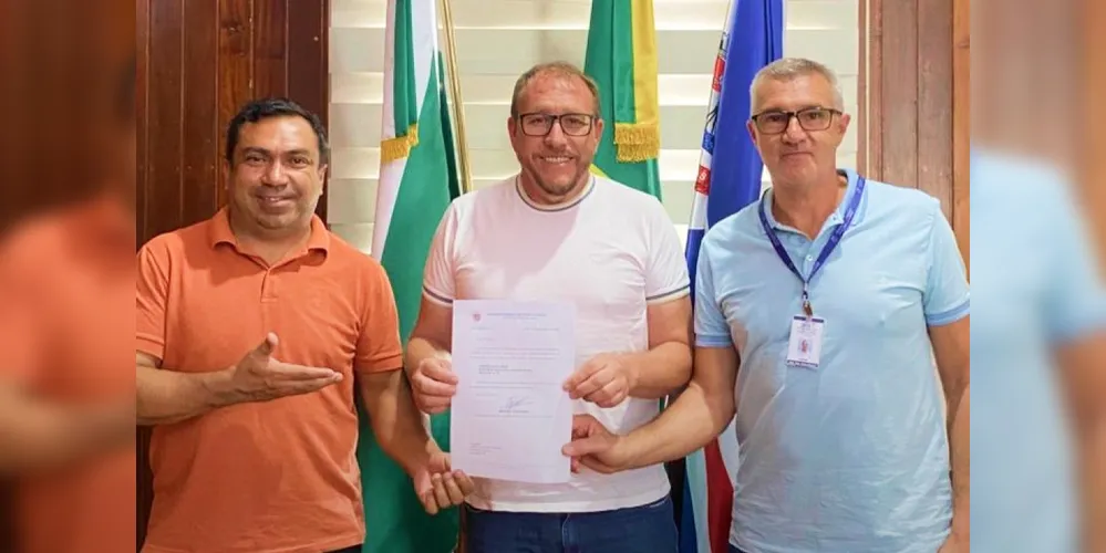 Laercio Cipriano recebeu César Bacil e Aguinaldo Hurbik para confirmar o investimento