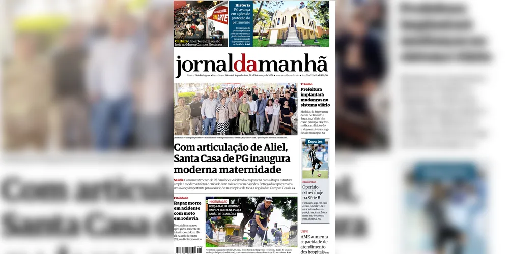 Imagem ilustrativa da imagem Capa da edição deste fim de semana (21, 22 e 23/03/2026), do JM