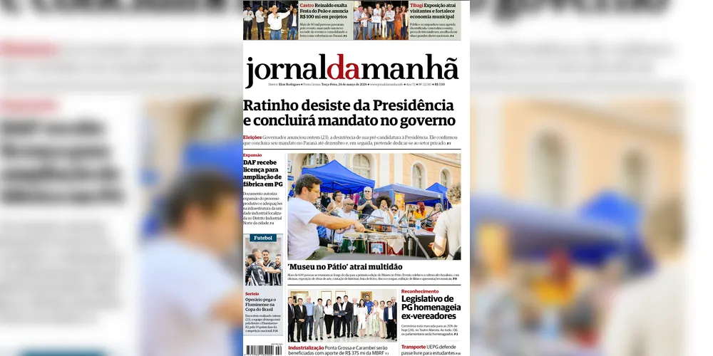 Imagem ilustrativa da imagem Capa da edição desta terça-feira (24/03/2026), do JM