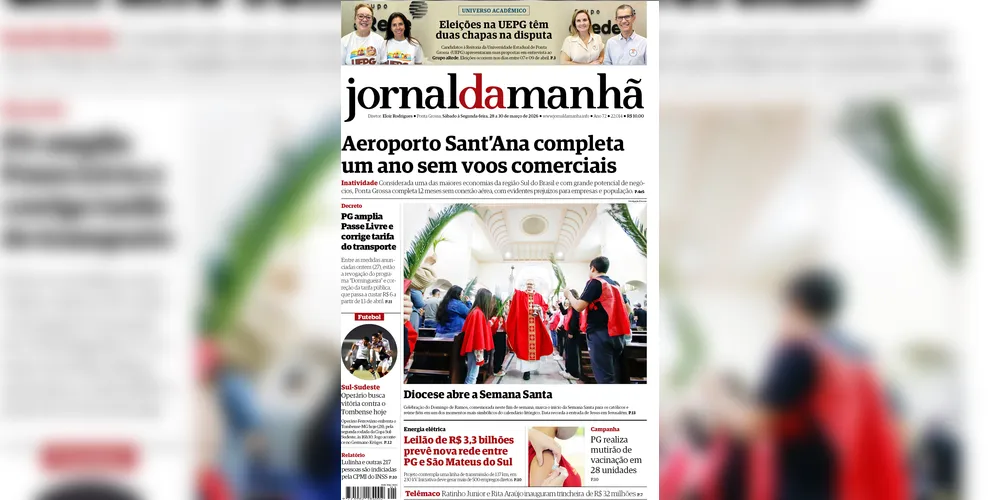 Imagem ilustrativa da imagem Capa da edição deste fim de semana (28, 29 e 30/03/2026), do JM