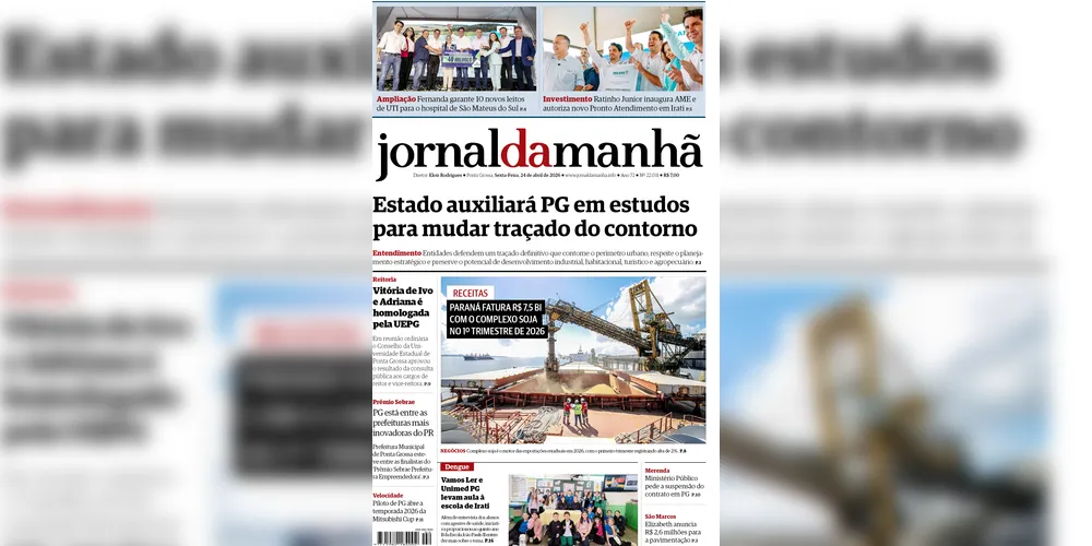 Imagem ilustrativa da imagem Capa da edição desta sexta-feira (24/04/2026), do JM