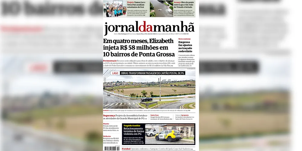 Imagem ilustrativa da imagem Capa da edição desta quarta-feira (29/04/2026), do JM