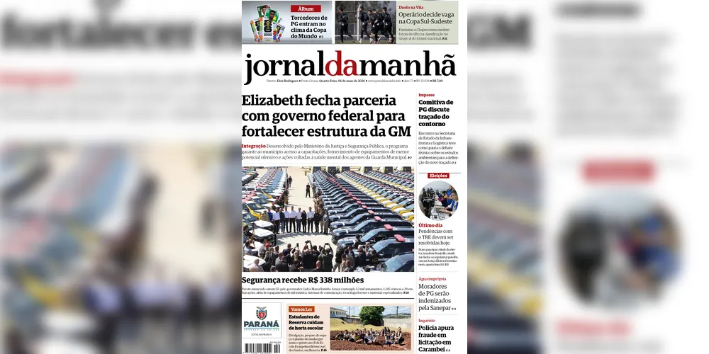 Imagem ilustrativa da imagem Capa da edição desta quarta-feira (06/05/2026), do JM