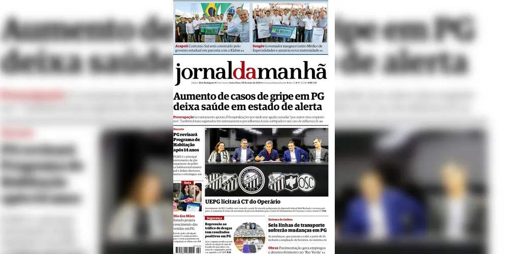 Imagem ilustrativa da imagem Capa da edição desta sexta-feira (08/05/2026), do JM