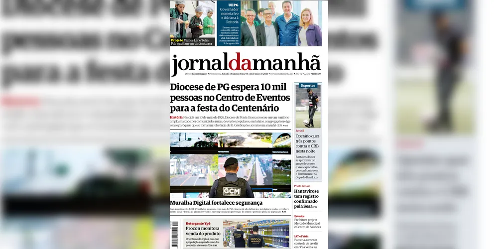 Imagem ilustrativa da imagem Capa da edição deste fim de semana (09/10 e 11/05/2026), do JM