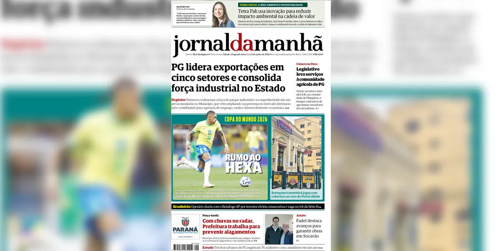 Imagem ilustrativa da imagem Capa da edição deste fim de semana (13/14 e 15/06/2026), do JM