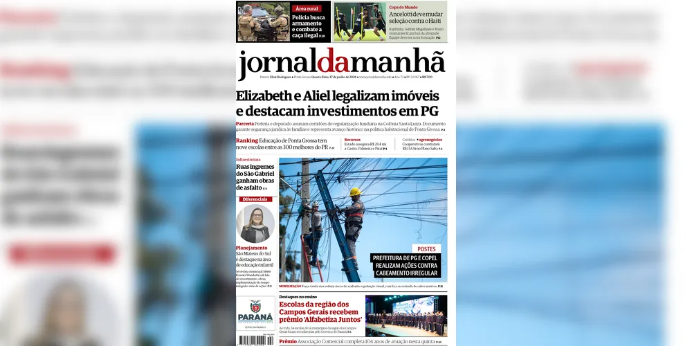 Imagem ilustrativa da imagem Capa da edição desta quarta-feira (17/06/2026), do JM